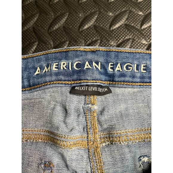 American Eagle Next Level Stretch Jeans Women’s Size 16 Short Blue Denim Skinny - Picture 6 of 7